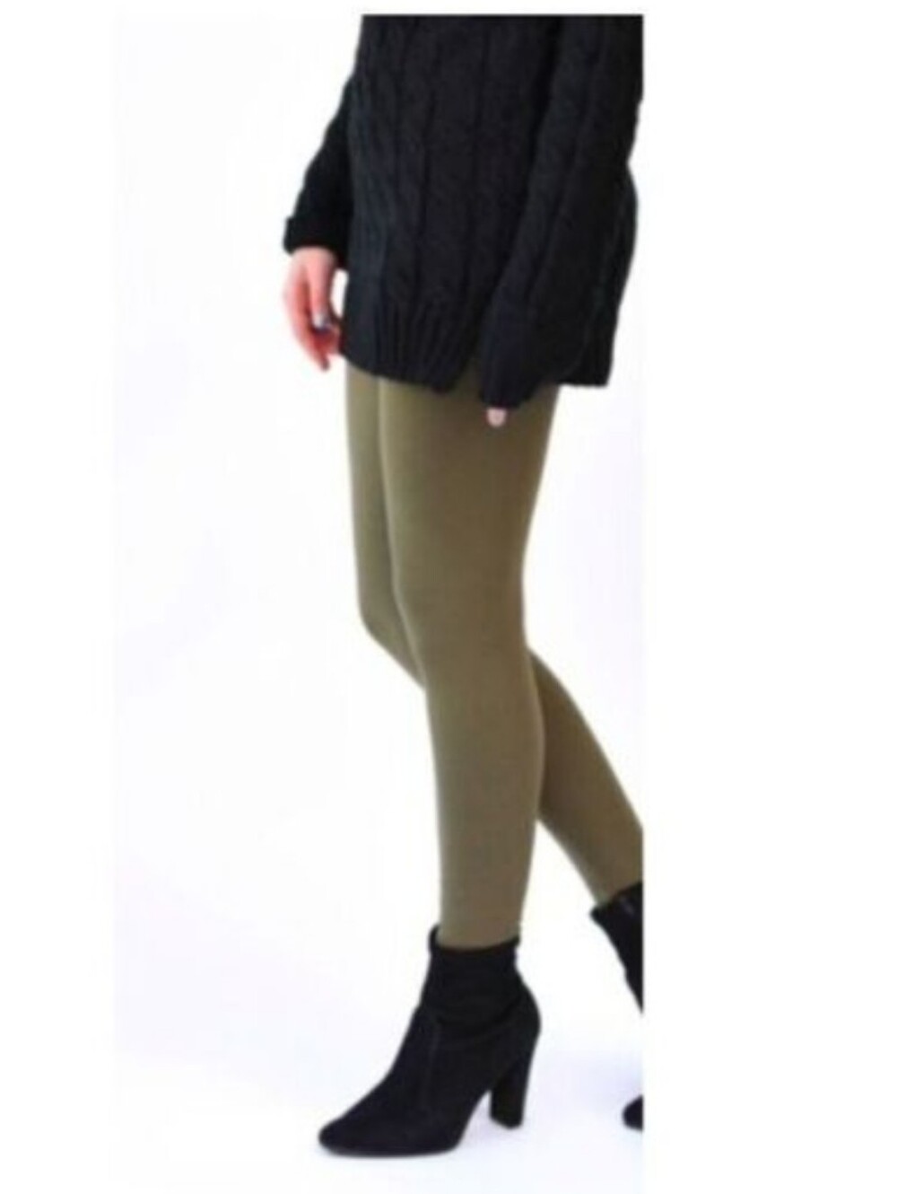 LEGGINGS DEPOT SOLID Olive Green Seamless Full Length Leggings Size 10 NWT